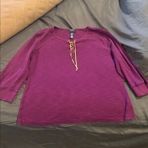 Women’s Chaps lightweight 3/4 sleeve plumb shirt